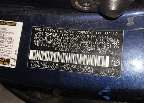 2013 Toyota Corolla Le z USA, uszkodzony, nr VIN JTDBU4EE5DJ119297